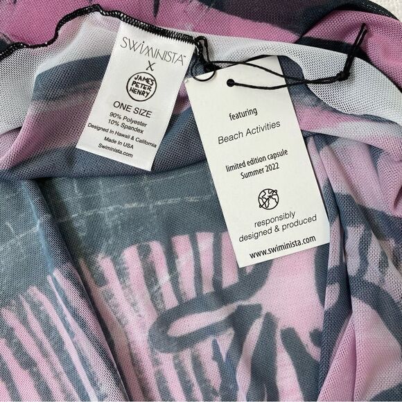 Swiminista x James Peter Henry Super Long Sarong Beach Activities Print SZ OS NW - Picture 4 of 7